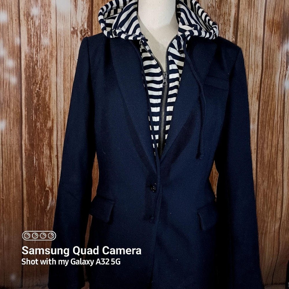 Cynthia rowley removable hood jsvket blazer womens sailor large